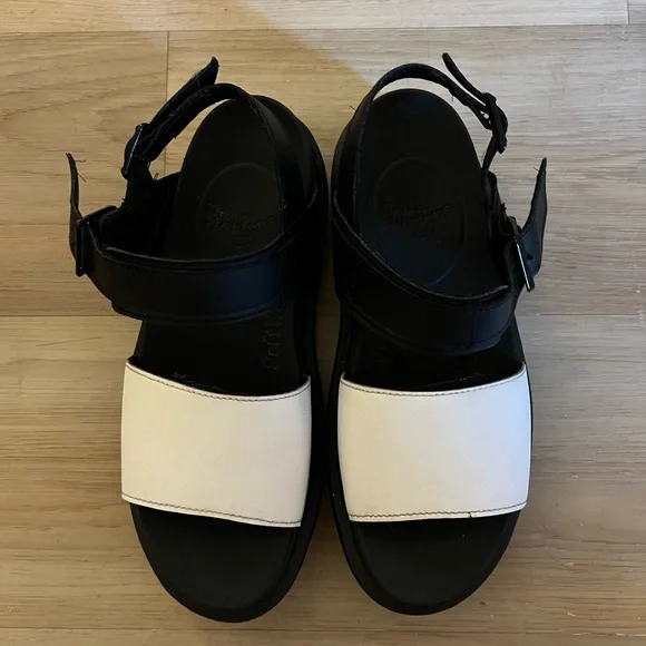 Doc Martens Black & White Platform Sandal - Picture 3 of 8